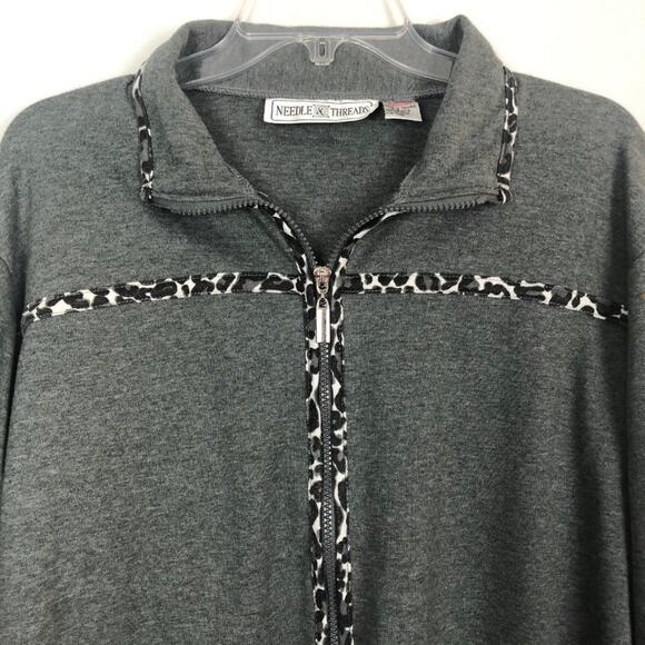 Needle & Threads Vintage Animal Print Full Zip Cardigan Size M - Picture 3 of 11